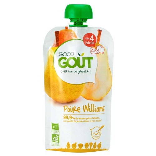 Good Goût Compote Poire Williams dès 4 Mois Bio 120g