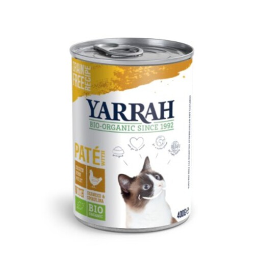 Yarrah Pâtée au Poulet Pour Chat Bio 400g