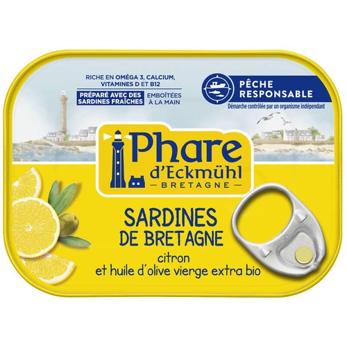 Phare D'Eckmühl Sardines À L'Huile D'Olive & Citron Msc 135G