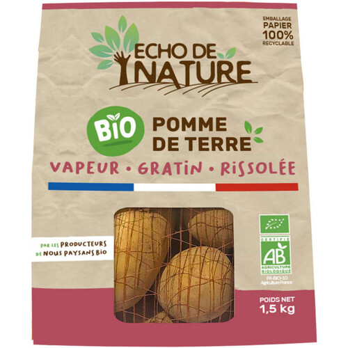 Naturalia Naturalia Pomme de Terre Vapeur/Gratin Bio Cal. 35/55 Cat 2 1,5Kg