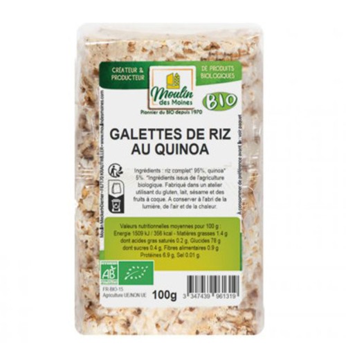 Moulin des Moines galettes riz au Quinoa 100g