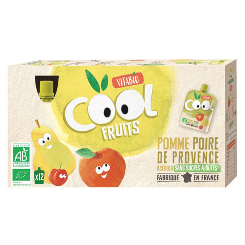 Vitabio Cool Fruits Pomme Poire de Provence Acérola 12x90g