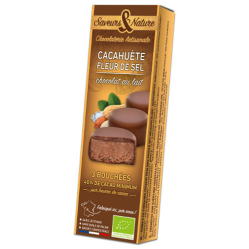 Saveurs & Nature Bouchées Cacahuète Fleur de Sel Chocolat au Lait 45g