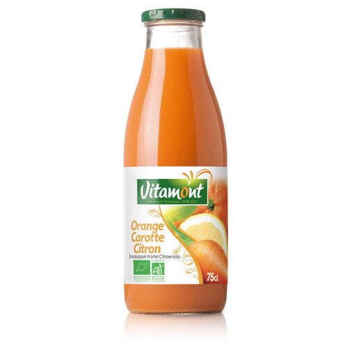 Vitamont Jus D'Orange, Carotte Et Citron Bio 75cl