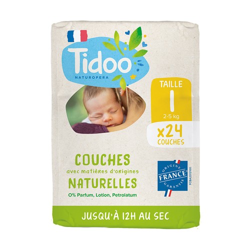 Tidoo Couches avec Matières Naturelles T.1 (2-5kg) x24