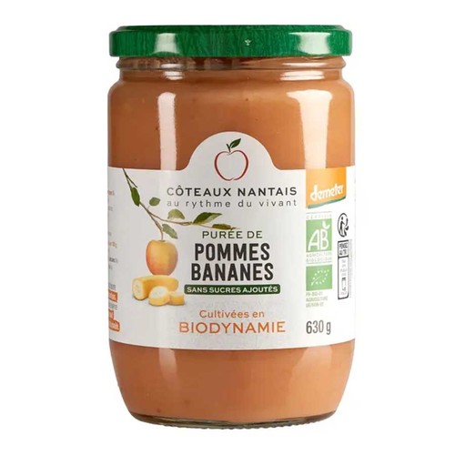Coteaux Nantais Purée de pommes bananes Bio 630g