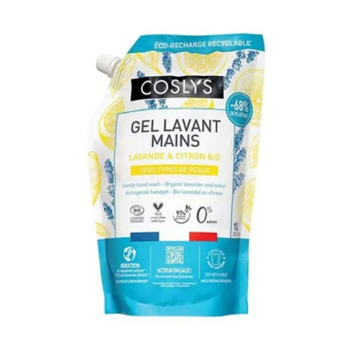 Coslys Gel Lavant Mains Lavande & Citron Bio 1L