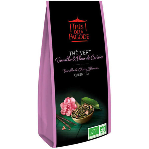 Thés de la Pagode Thé Vert Vanille & Fleur de Cerisier Bio 100g