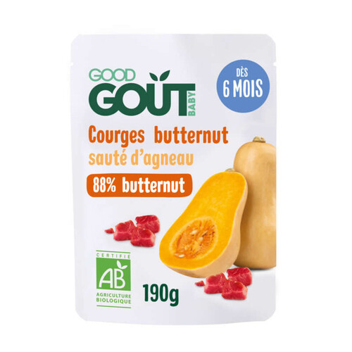 Good Goût courges butternut Sauté d'Agneau Bio 190g