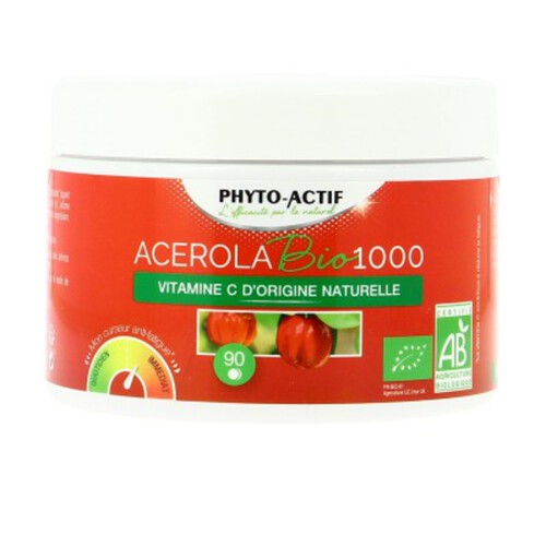 Phyto Actif Complément Alimentaire Acerola 1000 Bio 90 Comprimés