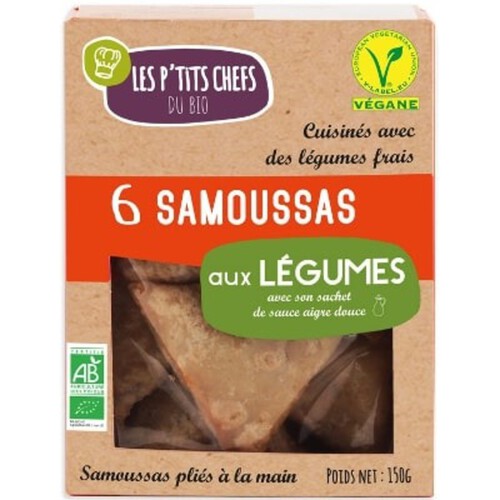 Les P'Tits Chefs Bio Samoussas Aux Légumes X6 Bio