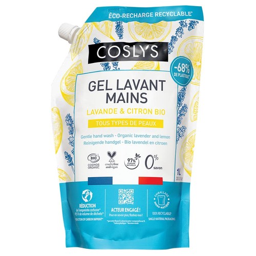 Coslys Gel Lavant Mains Lavande & Citron Bio 1L