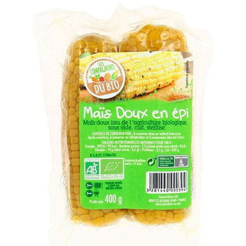 Naturalia Maïs Bio en épis pré-cuit 400g