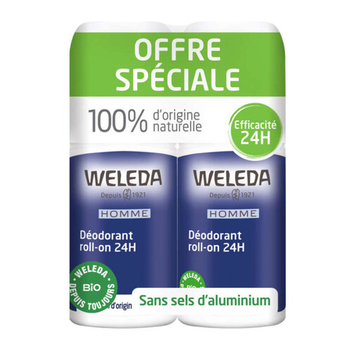 Weleda Duo Déodorant Roll-On Homme 24H 2*50ml