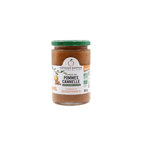 Côteaux Nantais Purée de Pommes Cannelle Demeter Sans Sucres Bio 360g