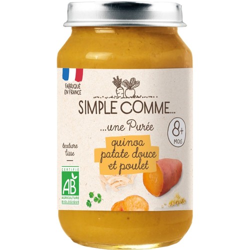 Simple Comme... Purée Riz Brocolis Petits Pois et Cabillaud Dès 8 Mois 190g