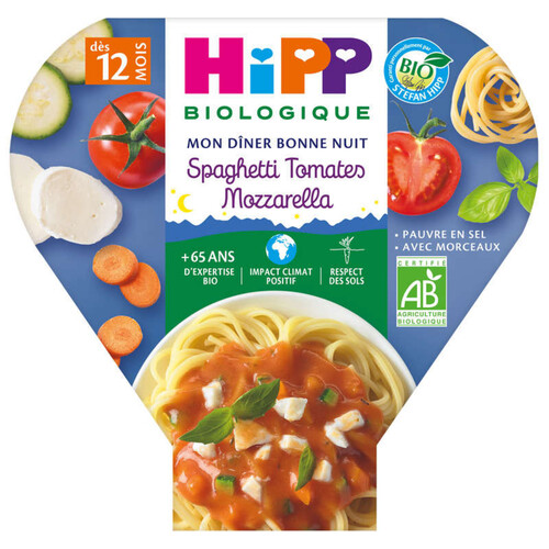 Hipp Assiette Spaghetti, Tomates & Mozzarella 12M 230G Bio