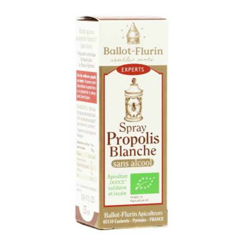 Ballot Flurin Spray Propolis Blanche Sans Alcool Bio 15 ml