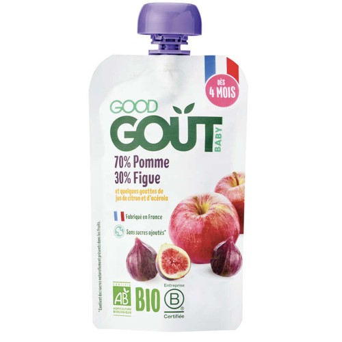 Good Goût Gourde Pomme Figue Des 4M 120g Bio
