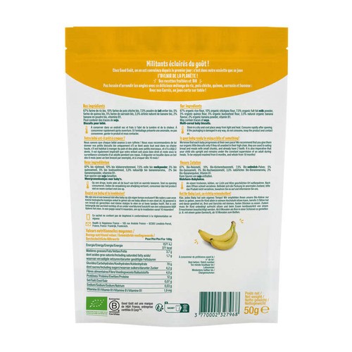 Good Goût Biscuits Carrés Banane Bio 8M 50g