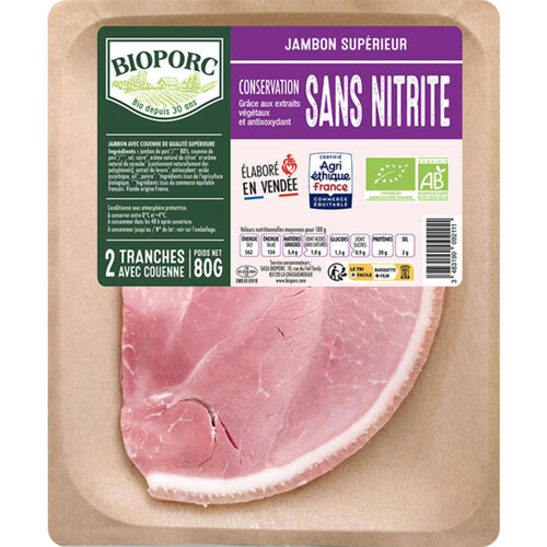 Bioporc Jambon Supérieur 80g