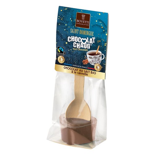 Biovetti Chocolatier Cuillère Chocolat Chaud au Lait Bio & Canelle 35g