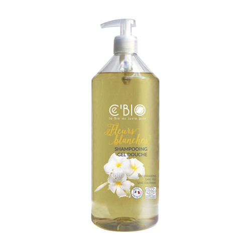 Ce'Bio Shampoing Gel Douche Fleurs Blanches 1L