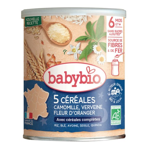Babybio Céréales Verveine Fleur d'Oranger Camomille 220g