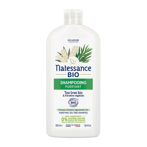 Natessance Bio Shampoing Purifiant Tea Tree Bio & Kératine Végétale 500ml