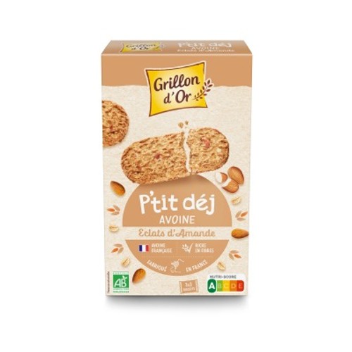 Grillon d'Or Biscuits P'Tit Dej Avoine Eclats d'Amandes 150g