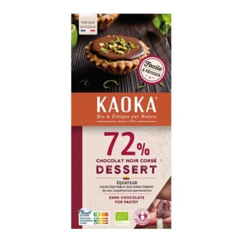 Kaoka Chocolat Noir Corsé Dessert 72% origine Equateur 200g