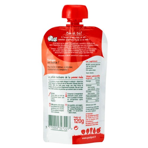Good Gout Compote Gala Bio Dès 4 Mois 120g