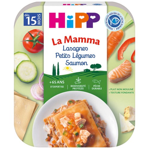 La Mamma Lasagnes petits légumes saumon assiette dès 15 mois 250g
