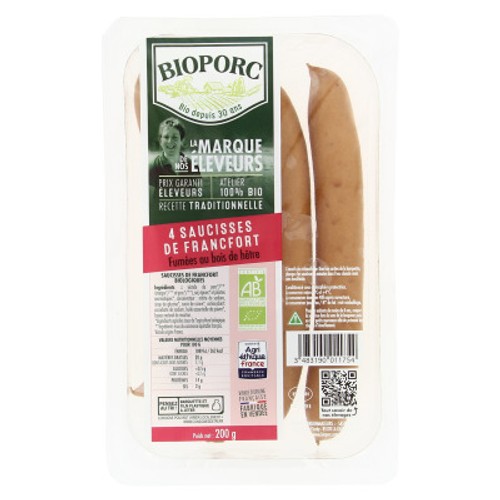 Bioporc Saucisses de Francfort Bio 4x50g