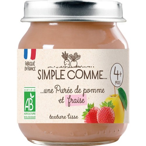 Simple Comme....Purée de Pomme et Fraise Dès 4M 125g