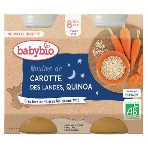 Babybio Mouliné de Carotte des Landes & Quinoa 400g