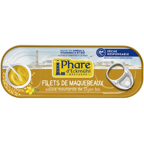 Phare d'Eckmühl Filet de Maquereaux Sauce Moutarde de Dijon 114g