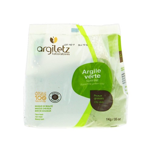 Argiletz Argile Verte Surfine Pour Peaux Grasses 1kg