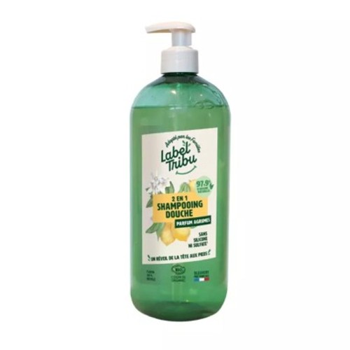 Label Tribu Shampoing douche 2en1 Agrumes 1L