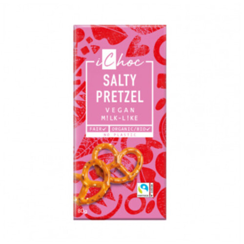 IChoc Tablette de Chocolat Salty Pretzel 80g