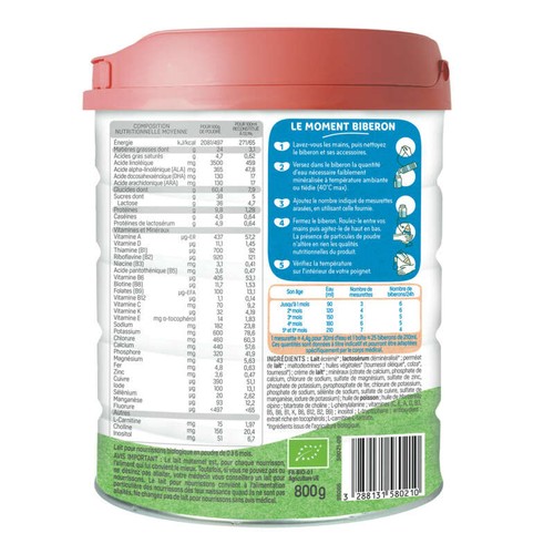 Babybio Lait Primea De 0 À 6 Mois 800g