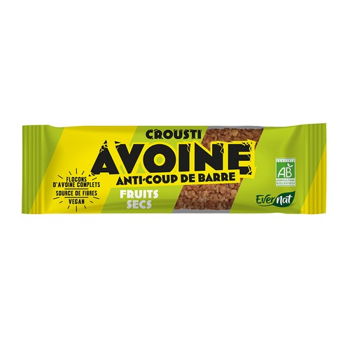 Evernat Barre Crousti Avoine Fruits Secs Anti Coup de Barre 50g