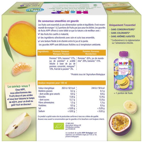 Hipp Biologique Fruit à boire Multipack 8x90ml