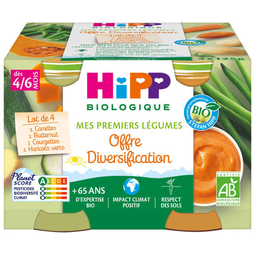 Hipp Biologique Hipp Bio Offre Diversification 4 Pots Aux Légumes 4X125G