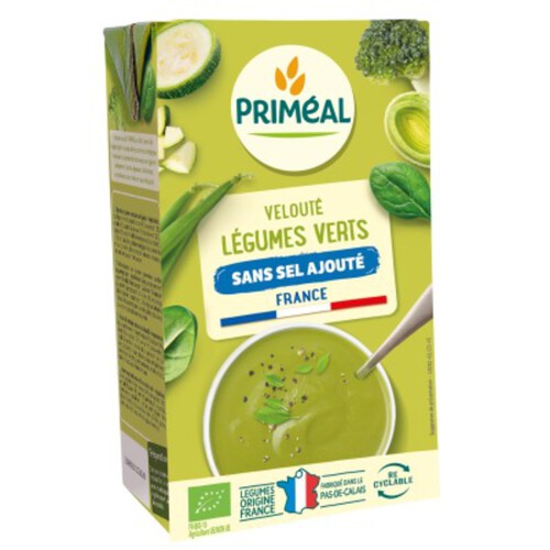 Priméal Velouté de légumes verts sans sel 1L