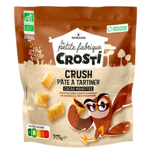 Favrichon Céréales Crush Pâte à Tartiner Noisette 375g