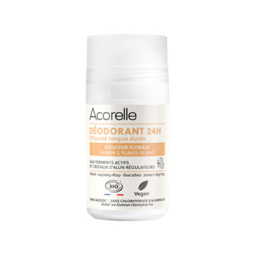 Acorelle Déodorant Roll-On 24h Fraîcheur Intense Parfum Reine des Prés, Bergamote & Lotus 50ml