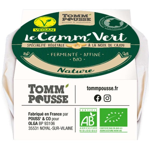 Le Camm'Vert Spécialité Végétale à la Noix Cajou Nature 100g