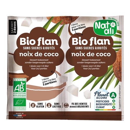 Natali Flan Bio noix de coco 2x5g