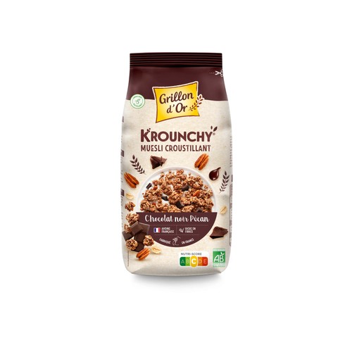 Grillon d'Or Krounchy Muesli Croustillant chocolat noir pecan 450g
